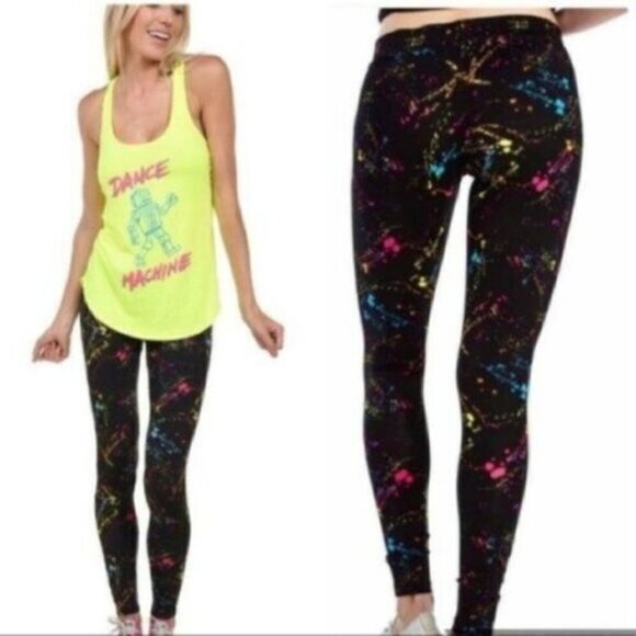 TIPSY ELVES PAINT SPLATTER  LEGGINGS LIKE NEW - Picture 5 of 12